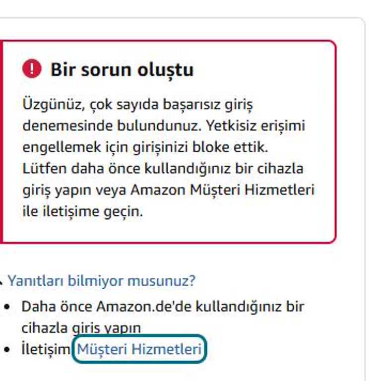 Amazon Hesabına Erişim Sorunu Ve Güvenlik Endişesi