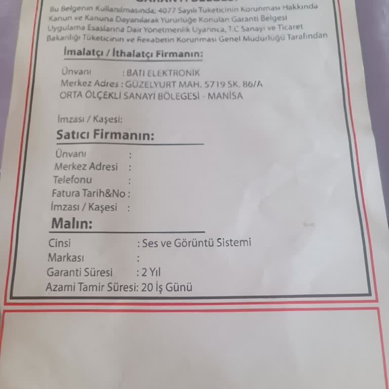 Telenova Servis İletişim Sorunu Ve Garanti Belgesi Eksikliği