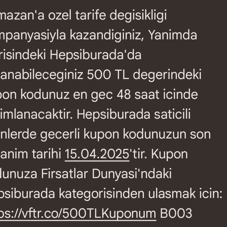 Vodafone Kupon Kodu Hüsranı
