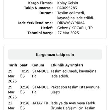 Amazon'un Yüksek Tutar İadesinde Sorun Yaşadım