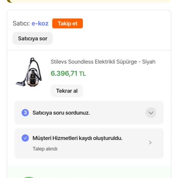 Hepsiburada Yanlış Renk Elektrikli Süpürge Gönderimi
