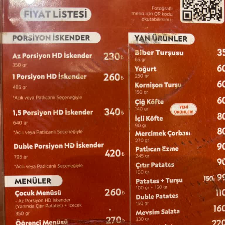 Vialand AVM HD İskender'de Porsiyon Yanıltmacası