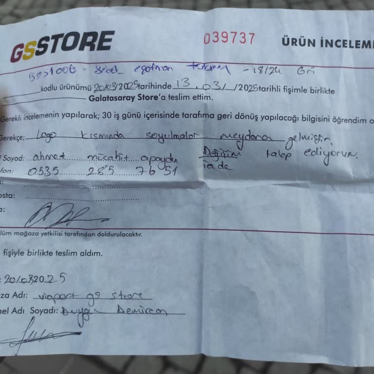 GS Store'da Değişim Ve İade Çilesi