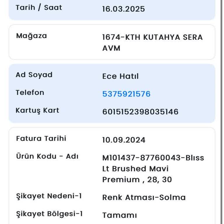 Mavi Ürün Kalitesi Ve Müşteri Hizmeti Sorunu