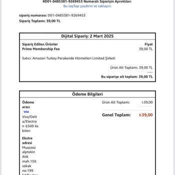 İzinsiz Prime Üyeliği Ve İade Talebi