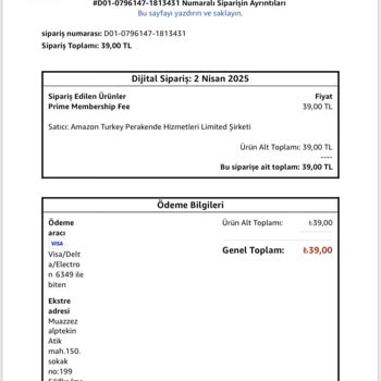 İzinsiz Prime Üyeliği Ve İade Talebi