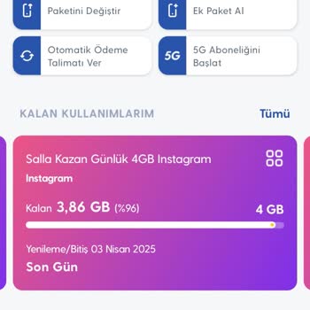 Turkcell Salla Kazan'dan Kazandığım 4GB Instagram Hakkını Kullanamıyorum