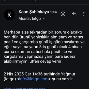 Letgo'da İade Sorunu Ve Cevapsız Müşteri Hizmetleri