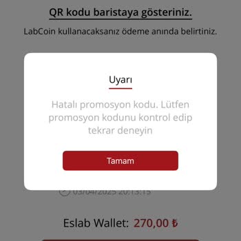 Espresso Lab Promosyon Kodu Sorunu