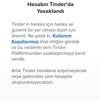Tinder Hesabım Haksız Yere Kapatıldı Geri Dönemiyorum