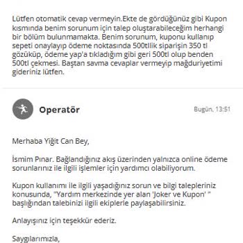 Yemeksepeti İndirim Kodu Mağduriyeti: 150 TL İndirim Yerine Fazla Ödeme!