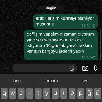 Ürün İadesi İçin İletişim Sorunu Yaşıyorum