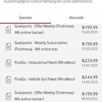 Vodafone Pay Üzerinden Onaysız Mobil Ödeme Ücretlendirmesi