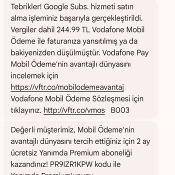 Vodafone Pay Üzerinden Onaysız Mobil Ödeme Ücretlendirmesi