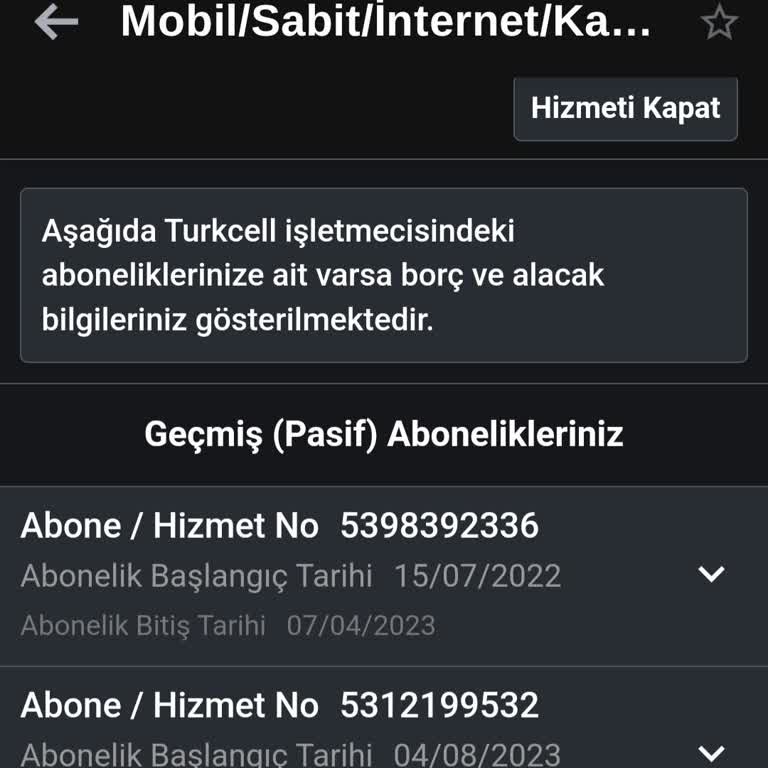 E-devlet'te Görünen Pasif Hattın Silinmesi Talebi