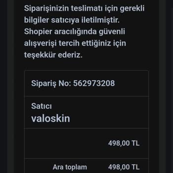 Valoskin.com'dan Sipariş Ettiğim VP'ler Hesabıma Geçmiyor