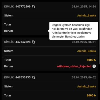 Çekim Talebinde Sorun Ve Risk Birimi İncelemesi