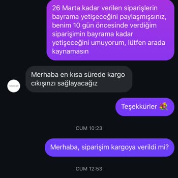 Siparişim 20 Gündür Kargoya Verilmedi