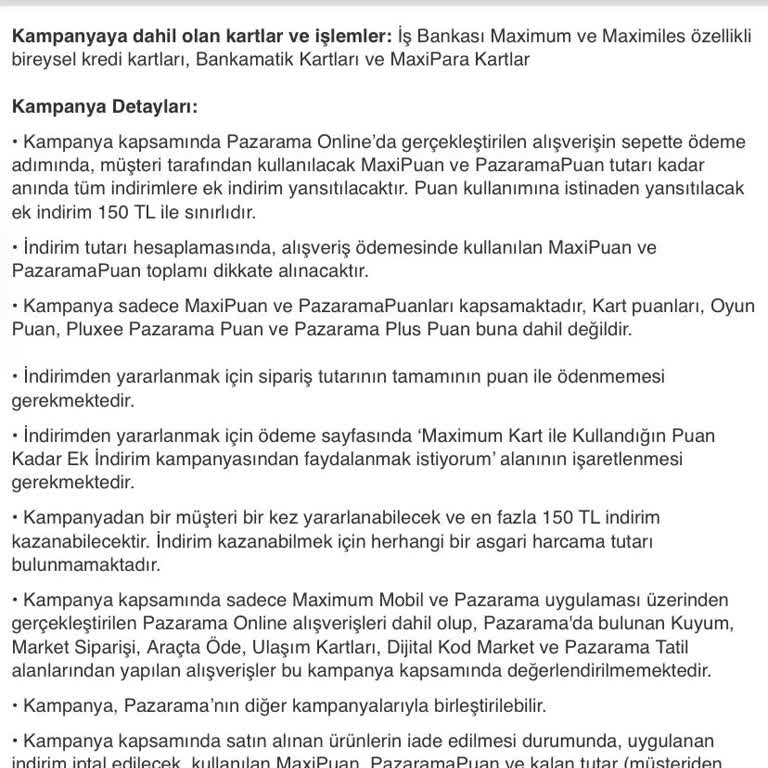 MaxiPuan İndirim Vaadi Yerine Getirilmedi