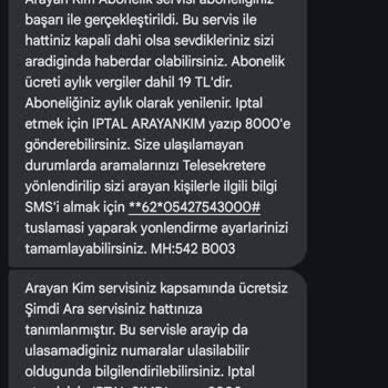 Arayan Kim Servisi Çalışmıyor: Ücret Alınıyor, Hizmet Sunulmuyor