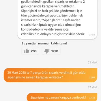 Bayram Öncesi Siparişlerim Hâlâ Ulaşmadı Ve İade Sorunu Yaşıyorum