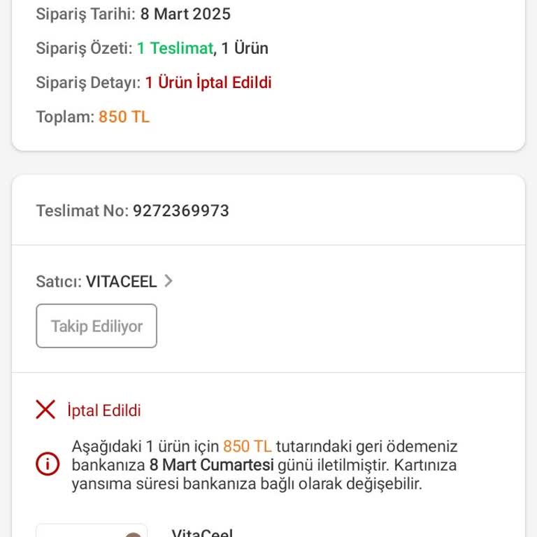 İptal Edilen Siparişin İadesi Neden Gelmiyor?