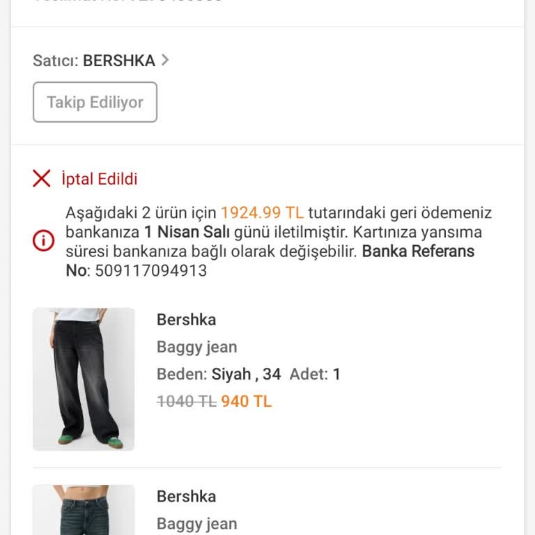 Bershka'dan İptal Edilen Sipariş Ve Haksız Fiyat Artışı
