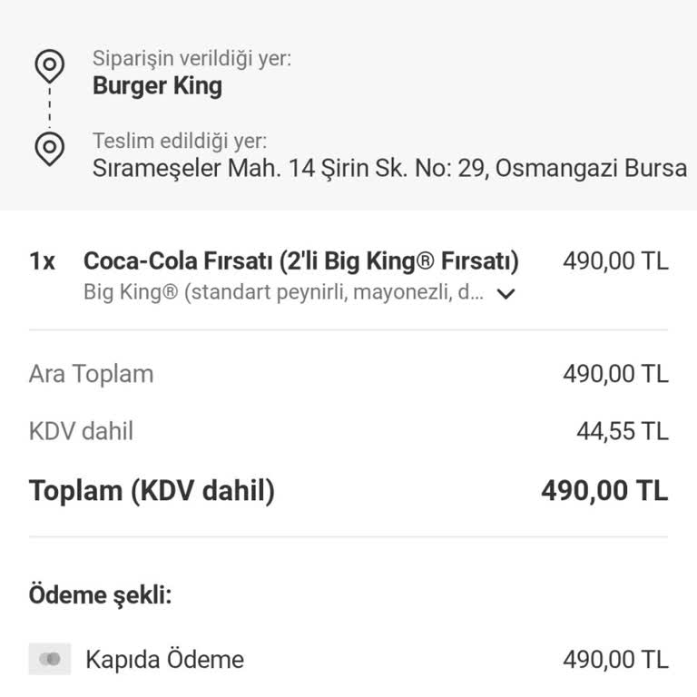 Big King Menü Sonrası Sağlık Sorunları