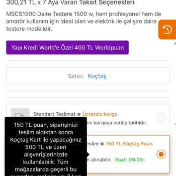 Koçtaş Puan Yüklenmedi Sorunu