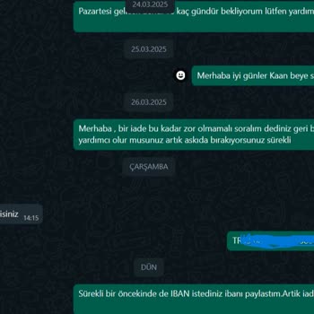 Param İade Edilmiyor Ve Müşteri Hizmetleri Yetersiz