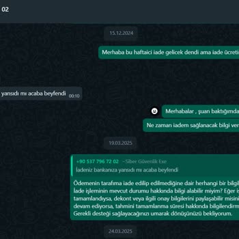 Param İade Edilmiyor Ve Müşteri Hizmetleri Yetersiz