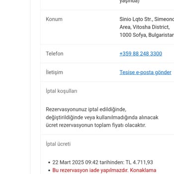 Yanlış Yansıtılan Otel Rezervasyonu Ücreti