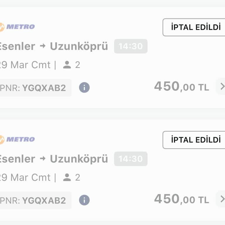 Metro Turizm Bilet İptalinde İade Sorunu