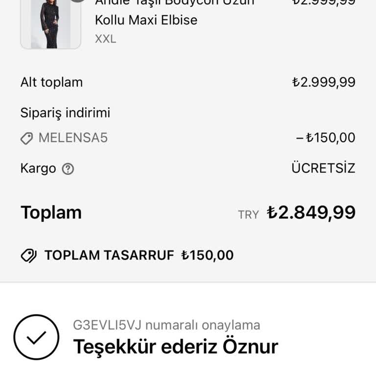 Melensa Firmasından Sipariş Edilen Elbisenin Teslim Edilmemesi