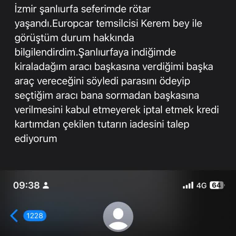 Araç Kiralama Rezervasyonu Ve İptal Sorunu