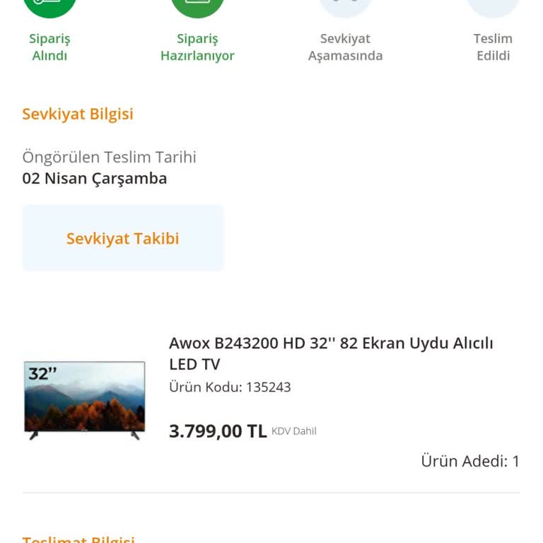 1 Günde Teslimat Sözüyle 3 Günlük Bekleyiş