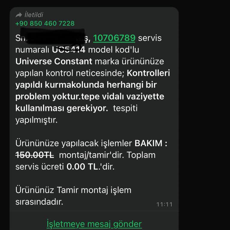 Tekrarlayan Arıza Ve Reddedilen Değişim Talebi