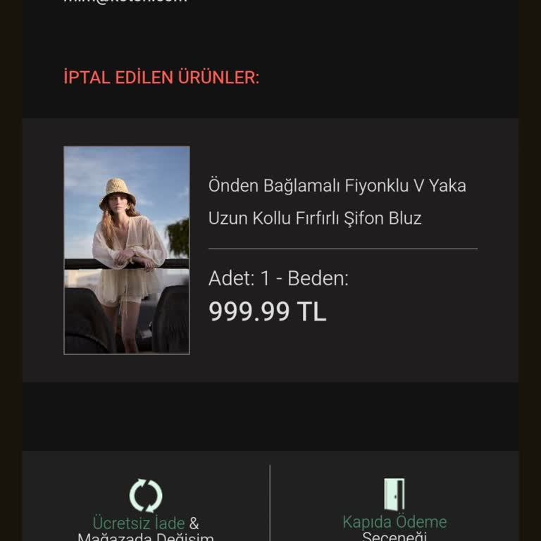 Koton'dan Aldığım Ürün Neden İptal Edildi?
