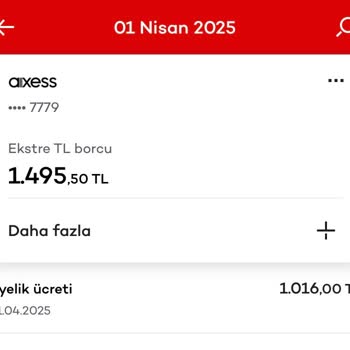 Axess Kredi Kartı Aidat Ücreti Şoku