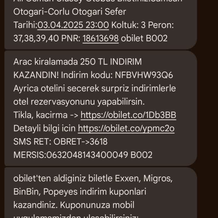 Otobüs Yolculuğunda Mola Çilesi