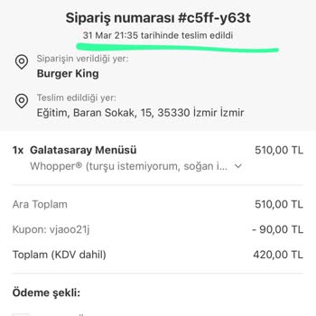 Yemeksepeti'nde Burger King Siparişi: Ne Yemek Var Ne Para!