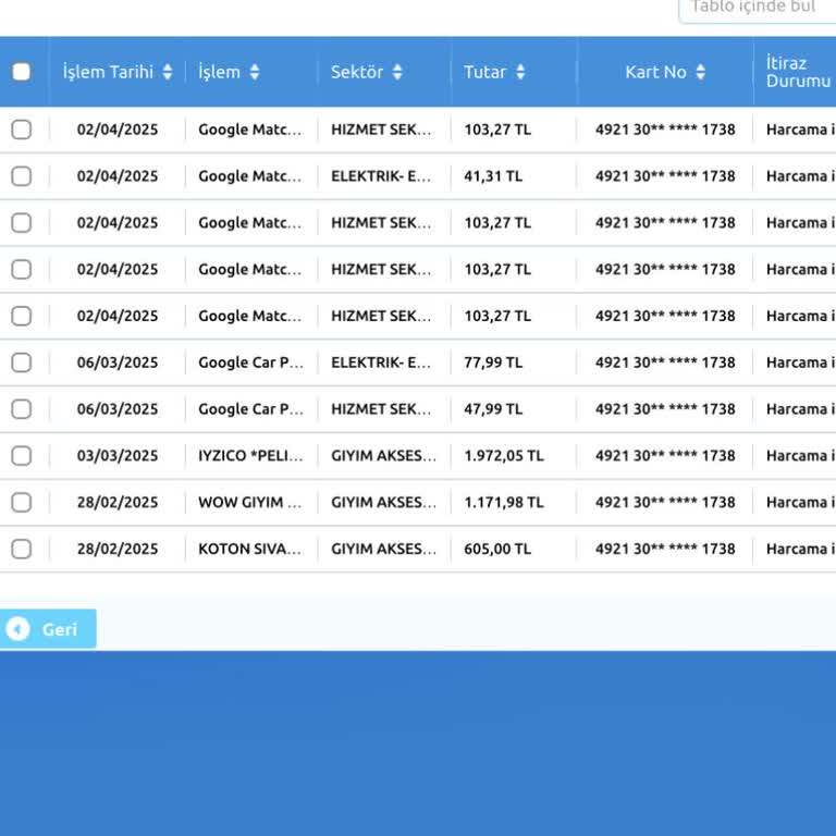 Yetkisiz İşlemler Nedeniyle İade Talebi