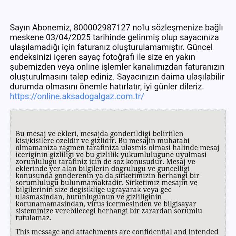 Aksa Doğalgaz'da Sürekli Endeks Bildirme Sorunu