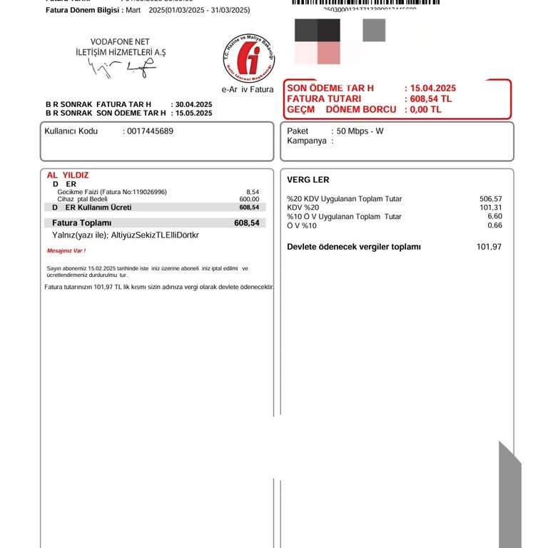 Vodafone Modem İade Ücreti Şoku