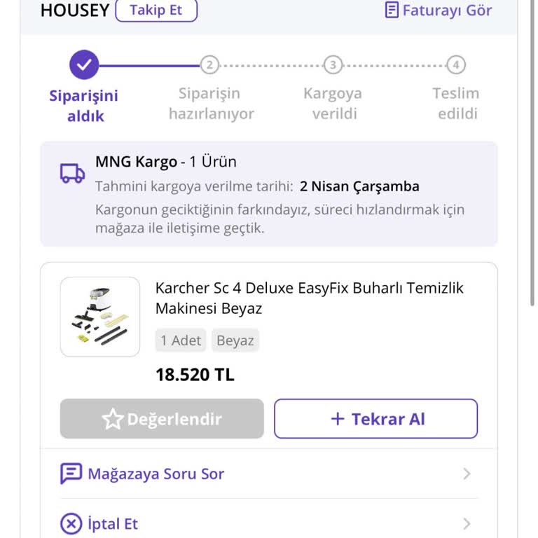 Karcher 4sc Deluxe Ürünü Gönderilmedi, Mağaza Sessiz