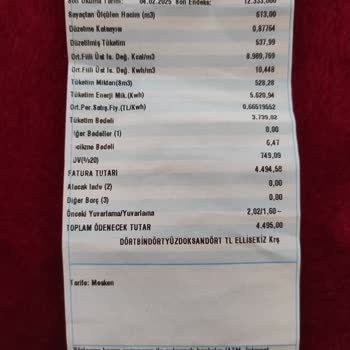 Fatura Tutarında Anlaşılmaz Farklılık