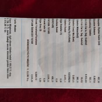 Fatura Tutarında Anlaşılmaz Farklılık