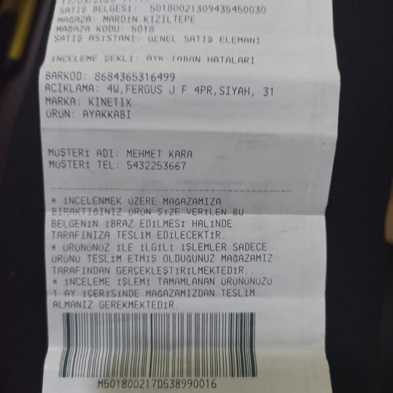 Kinetix Ayakkabının Garanti Sorunu