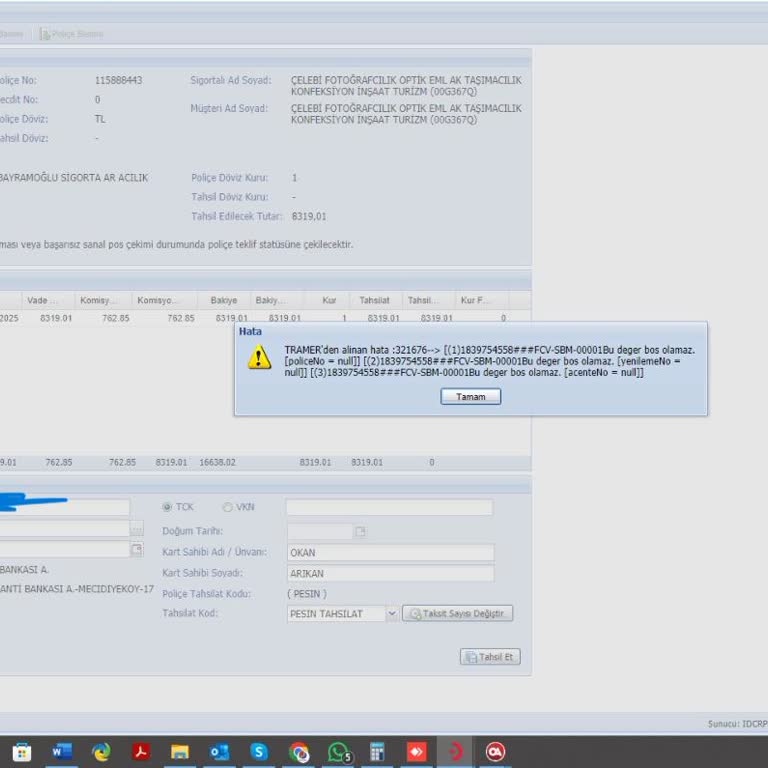 Sigorta İşlemlerinde Gecikme Ve Yanlış Kişi Adına Poliçe Kesilmesi