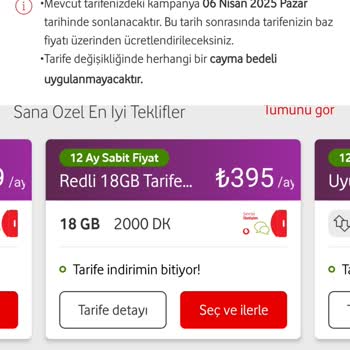 Vodafone Tarife Değişikliğinde Fahiş Fiyat Sorunu